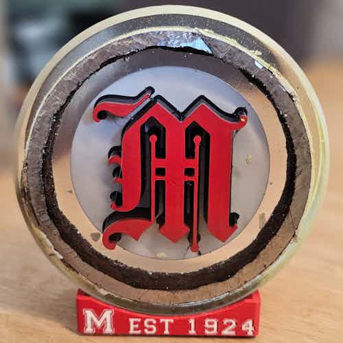 Old English M (Red/White)