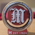 Old English M (White/Red)